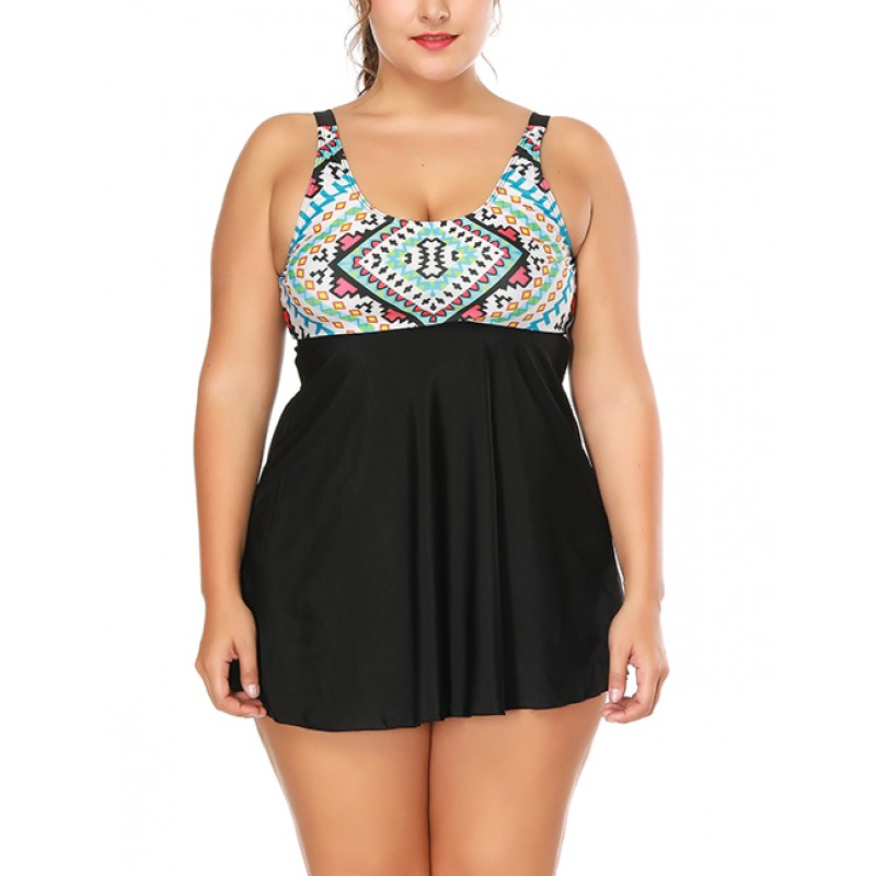 Sexy Black Geometrci Shape Pattern Decorated Bikin...