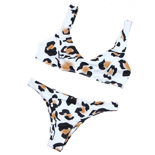 Sexy White Leopard Pattern Decorated SwimwearNo.:F225735(0) Write a review